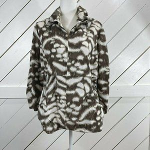 Women's Chico's Zenergy Jacket Sz L Brown Tan White